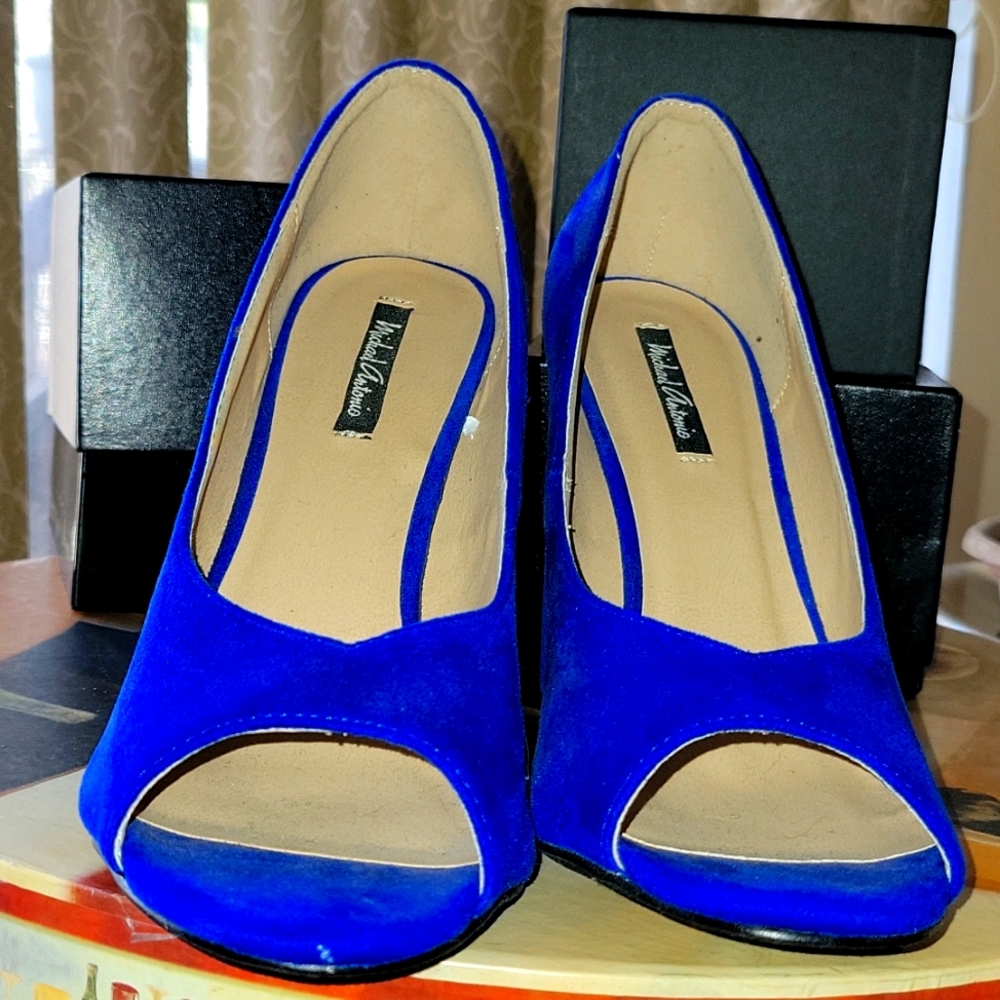 Micheal Antonio New suede blocks heels